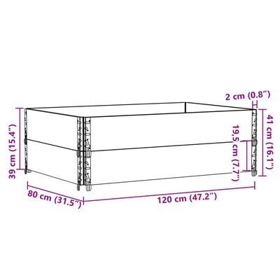 vidaXL Pallekarmer 2 stk 120x80 cm heltre furu