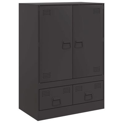 vidaXL Highboard svart 67x39x95 cm stål