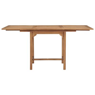 vidaXL Uttrekkbart hagebord (110-160)x80x75 cm heltre teak