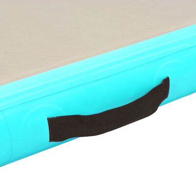 vidaXL Oppblåsbar gymnastikkmatte med pumpe 800x100x10 cm PVC grønn