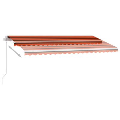 vidaXL Frittstående manuell uttrekkbar markise 450x350 cm oransje brun