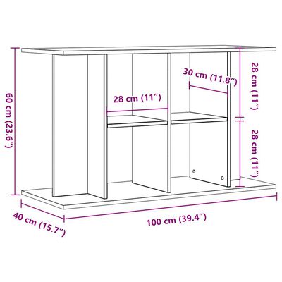 vidaXL Akvariumstativ gammelt tre 100x40x60 cm konstruert tre