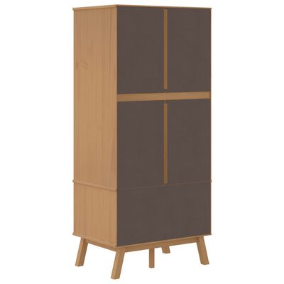 vidaXL Garderobe OLDEN hvit og brun 76,5x53x172 cm heltre furu