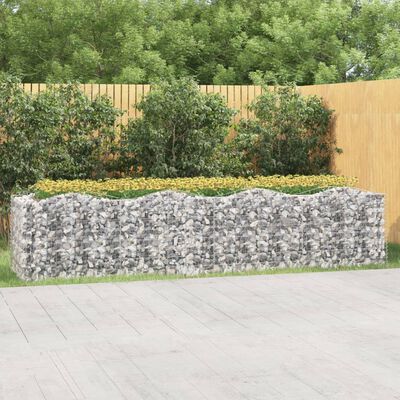 vidaXL Buet gabion høybed 400x100x100 cm galvanisert jern