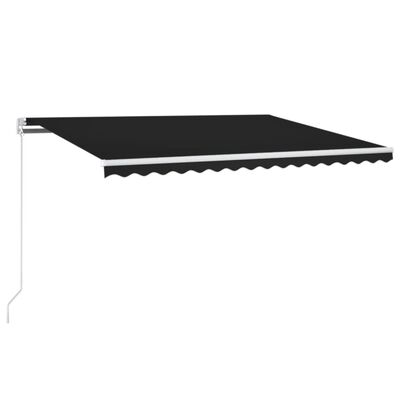 vidaXL Manuell uttrekkbar markise med LED 400x350 cm antrasitt