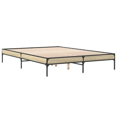 vidaXL Sengeramme sonoma eik 160x200 cm konstruert tre og metall