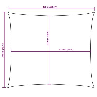 vidaXL Solseil oxfordstoff rektangulær 2x2,5 m svart