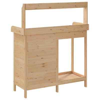 vidaXL Pottebord med skap 110,5x45x124,5 cm heltre gran