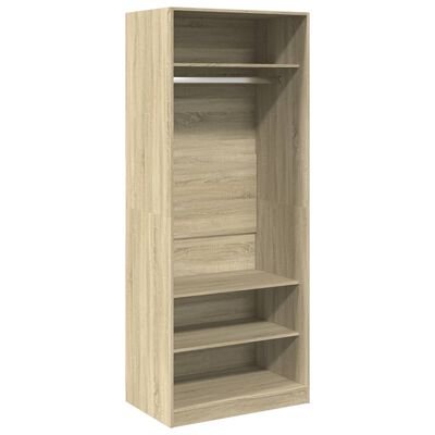 vidaXL Garderobe sonoma eik 80x50x200 cm konstruert tre