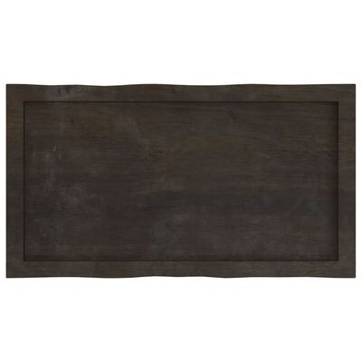 vidaXL Bordplate mørkebrun80x40x(2-4)cm behandlet heltre naturlig kant