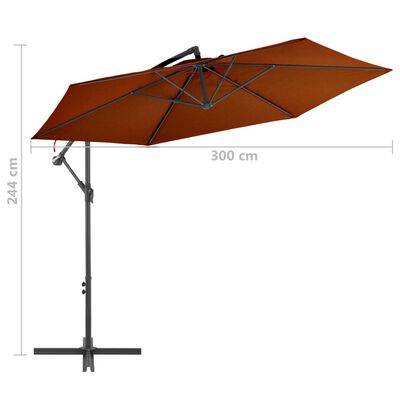 vidaXL Hengeparasoll med aluminiumsstang terrakotta 300 cm