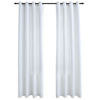 vidaXL Lystette gardiner med metallringer 2 stk offwhite 140x225 cm