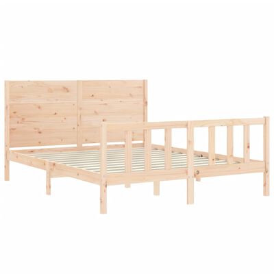 vidaXL Sengeramme med hodegavl 5FT King Size heltre