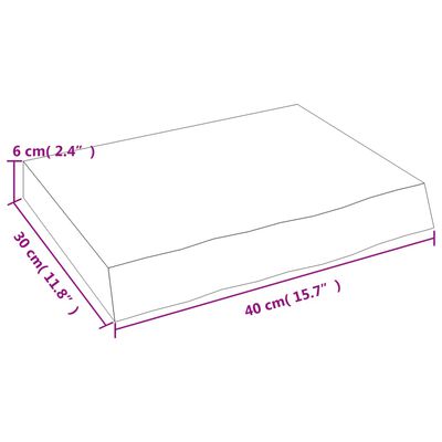 vidaXL Benkeplate til bad mørkebrun 40x30x(2-6) cm behandlet heltre