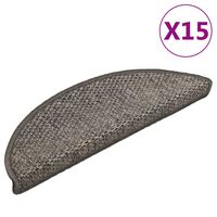 vidaXL Selvklebende trappematter sisal 15 stk 56x17x3 cm brun beige