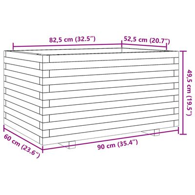 vidaXL Plantekasse 90x60x49,5 cm impregnert furu