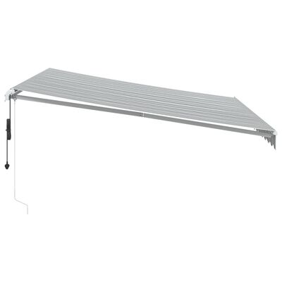 vidaXL Automatisk uttrekkbar markise LED antrasitt og hvit 400x300 cm