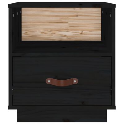 vidaXL Nattbord 2 stk svart 40x34x45 cm heltre furu