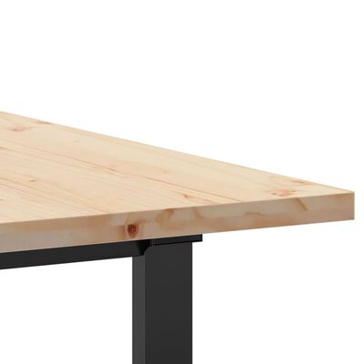 vidaXL Spisebord O-ramme 160x80x75,5 cm heltre furu og støpejern