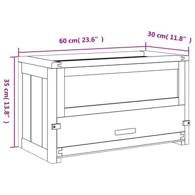 vidaXL Hamsterbur 60x30x35 cm heltre gran