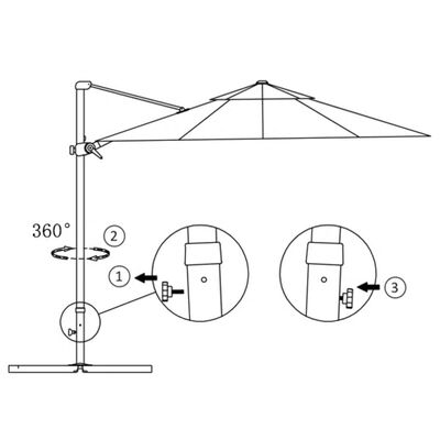 vidaXL Hengende hageparasoll med aluminiumsstang sand 300 cm