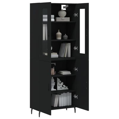 vidaXL Highboard svart 69,5x34x180 cm konstruert tre