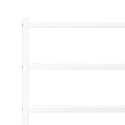 vidaXL Sengeramme i metall med hode- og fotgavl hvit 200x200 cm
