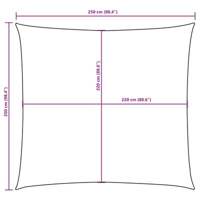 vidaXL Solseil oxfordstoff kvadratisk 2,5x2,5 m mørkegrønn