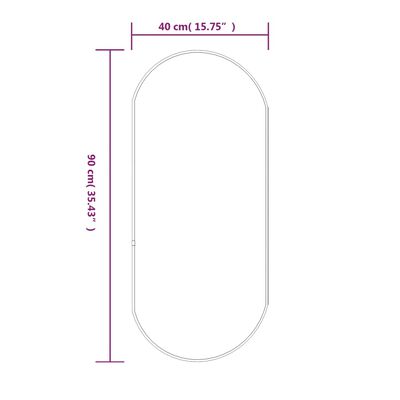 vidaXL Veggspeil svart 90x40 cm oval