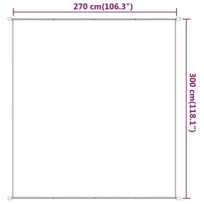 vidaXL Vertikal markise hvit 300x270 cm oxfordstoff