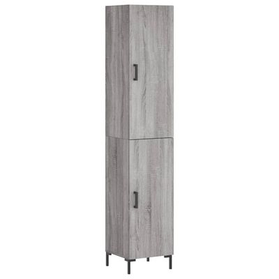 vidaXL Highboard grå sonoma 34,5x34x180 cm konstruert tre