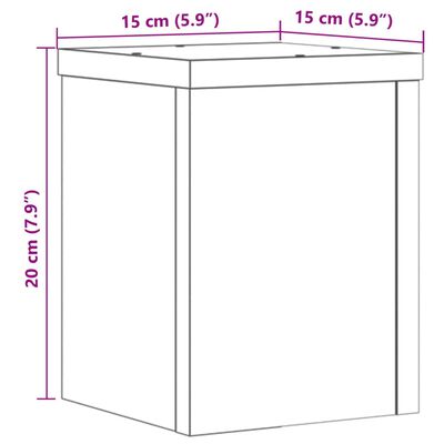 vidaXL Plantestativer 2 stk hvit 15x15x20 cm konstruert tre