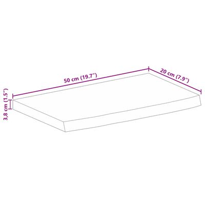 vidaXL Bordplate naturlig kant 50x20x3,8 cm heltre mango