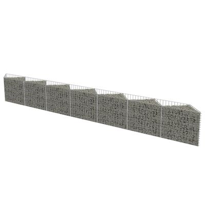 vidaXL Gabion galvanisert stål 450x30x50 cm