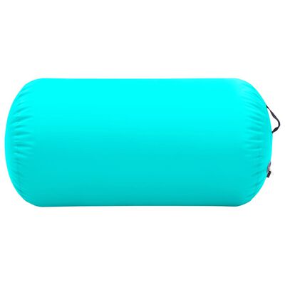 vidaXL Oppblåsbar gymnastikkrull med pumpe 120x75 cm PVC grønn