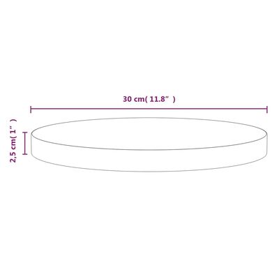 vidaXL Bordplate brun Ø30x2,5 cm heltre furu