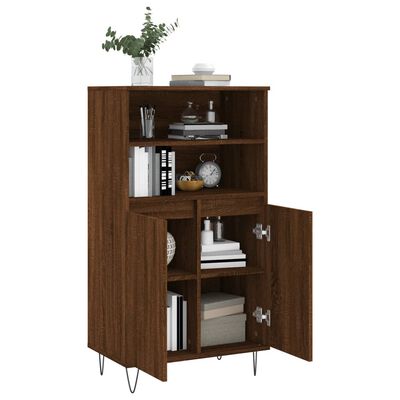 vidaXL Highboard brun eik 60x36x110 cm konstruert tre