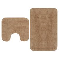 vidaXL Baderomsmattesett 2 stk stoff beige