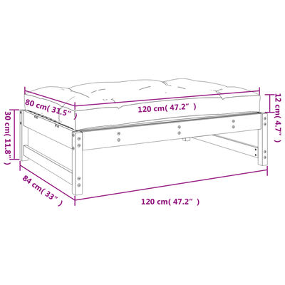 vidaXL Hagefotskammel 120x80 cm douglasgran