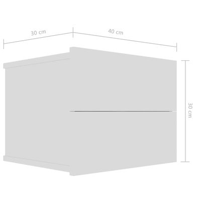 vidaXL Nattbord hvit 40x30x30 cm sponplate