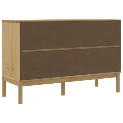 vidaXL Skjenk FLORO voksbrun 114x43x74 cm heltre furu