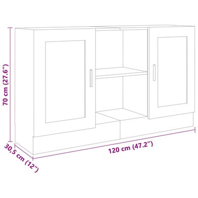 vidaXL Skjenk sonoma eik 120x30,5x70 cm konstruert tre