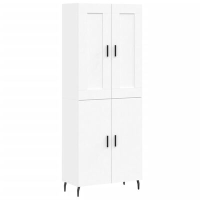 vidaXL Highboard hvit 69,5x34x180 cm konstruert tre