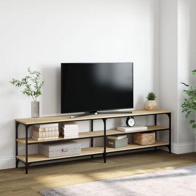 vidaXL TV-benk sonoma eik 180x30x50 cm konstruert tre og metall