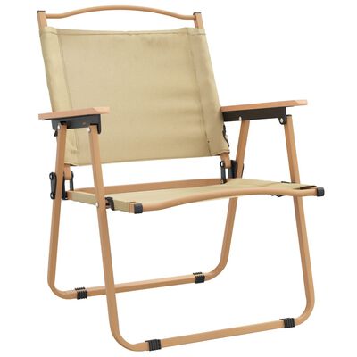 vidaXL Campingstoler 2 stk beige 54x55x78 cm oxfordstoff