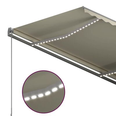 vidaXL Automatisk markise med LED og vindsensor 300x250 cm kremhvit