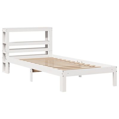 vidaXL Sengeramme med hodegavl hvit 75x190 cm heltre furu