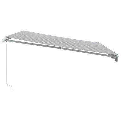 vidaXL Manuell uttrekkbar markise med LED antrasitt og hvit 450x300 cm