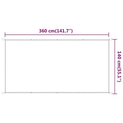 vidaXL Vertikal markise antrasitt 140x360 cm oxfordstoff