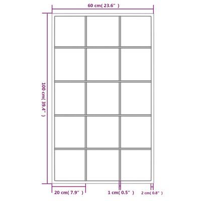 vidaXL Veggspeil 6 stk svart 100x60 cm metall